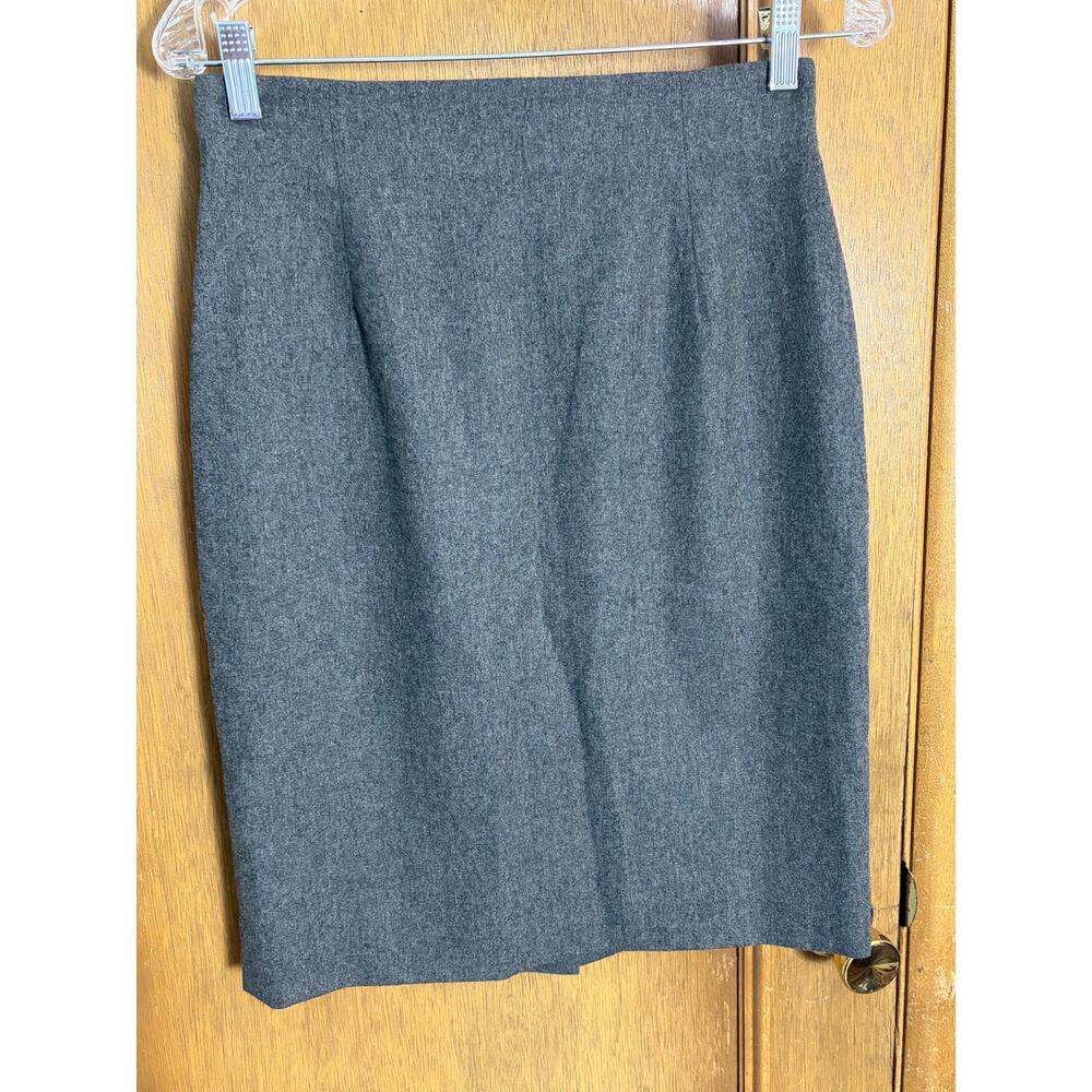 Ralph Lauren Blue Label Wool Cashmere Pencil Skirt Gray Size 8 Lined Classic